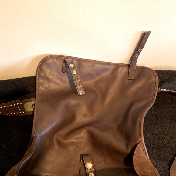 NEW Vintage Authentic Prada bag, brown suede ,alligator straps, 1 made - Picture 6 of 6